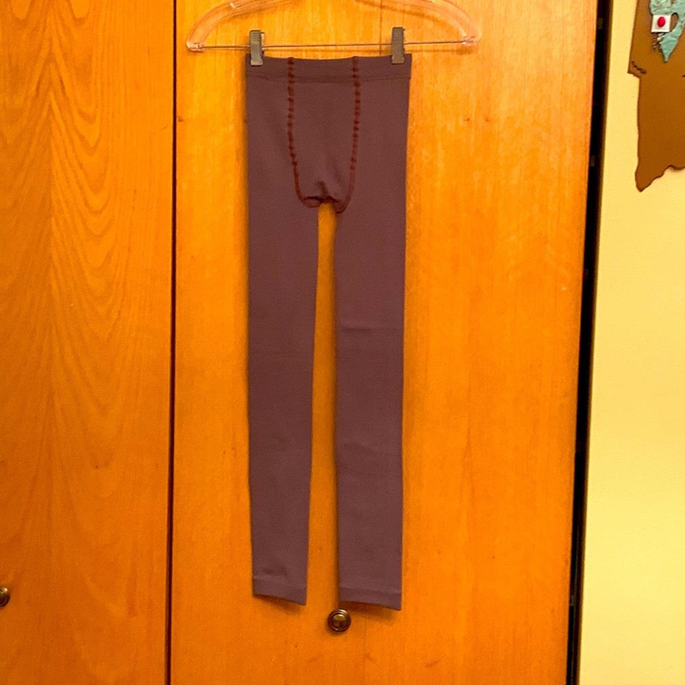 New w/ tags Isaac Mizrahi NY soft warm sculpting leggings tights M coffee brown
